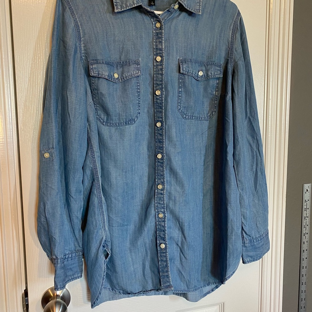 Talbots Soft Chambray work shirt.  Size L Long sleeve.